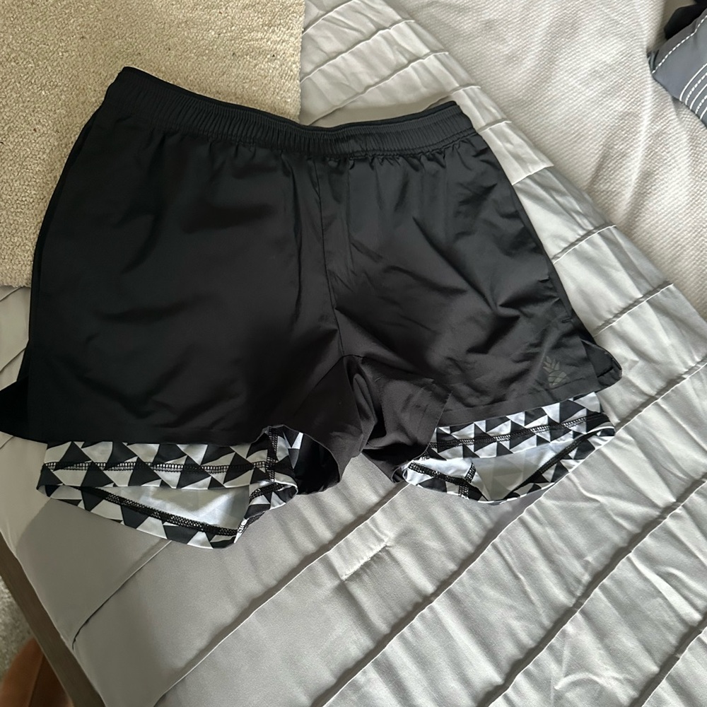 Chubbies Black Athletic Shorts with exposed liner